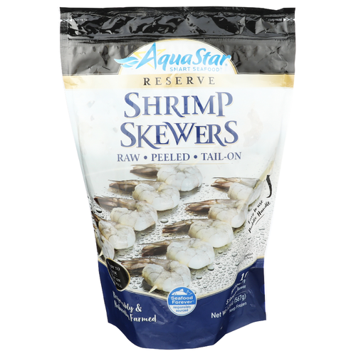Aqua Star Raw Peeled Tail On Shrimp Skewers - 0.125 Pound - 10 Count