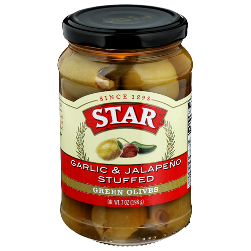 Star Garlic & Jalapeno Stuffed Green Olives - 7 Ounce