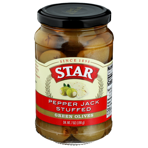 Star Pepper Jack Stuffed Green Olives - 7 Ounce