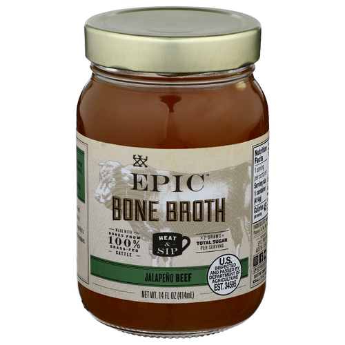 Epic Jalapeno Beef Bone Broth - 14 Fluid Ounce