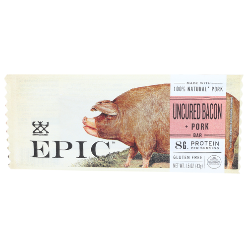 Epic Bacon Pork Uncured Bacon & Pork Bar - 1.5 Ounce