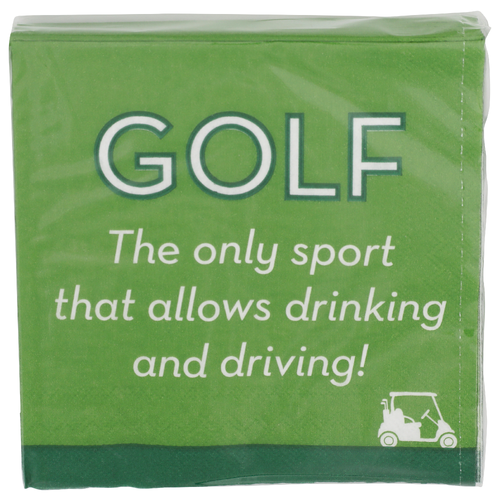 Design Design Golf Drink And Drive Beverage Napkins - 20 Count