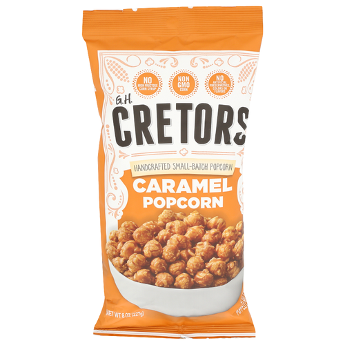 GH. Cretors Caramel Popcorn Pillow Bag 80Z Flavored Popped Corn - 8 Ounce