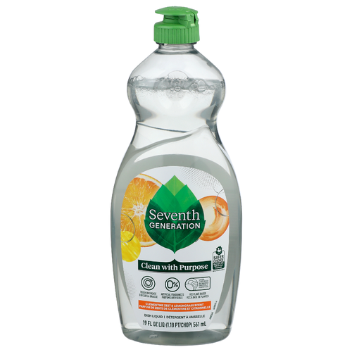 Seventh Generation Clementine Zest & Lemongrass Scent Dish Liquid - 19 Fluid Ounce