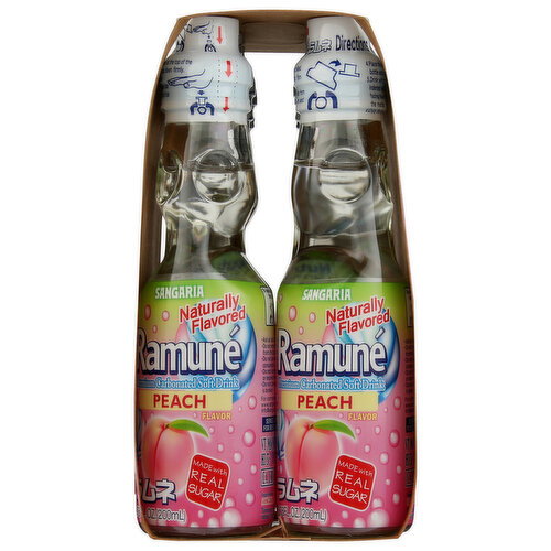 Sangaria Ramune Peach - 6.76 Fluid Ounce - 6 Count