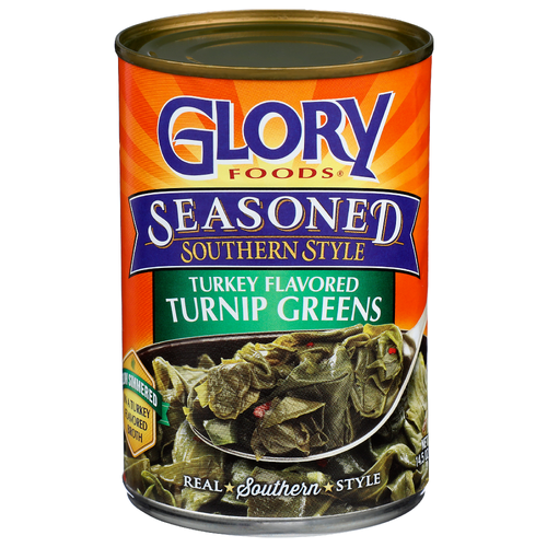 Glory Foods Turkey Flavored Seasoned Southern Style Turnip Greens - 14.5 Ounce