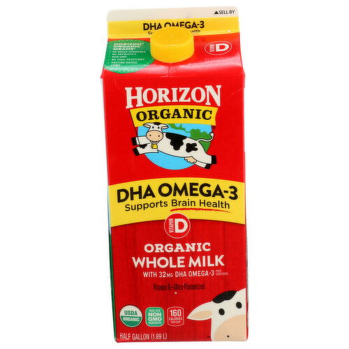 Horizon Organic Whole Milk With Dha-Omega 3 - Half Gallon