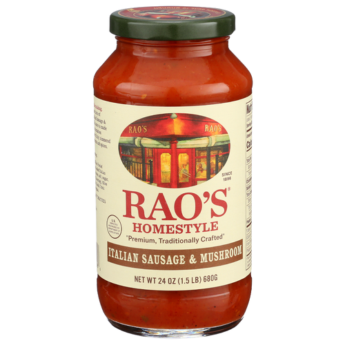 Rao's Homemade Sausage, Mushroom, Tomato Italian, Premium, Homestyle Sausage & Mushroom Sauce - 24 Ounce