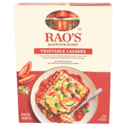 RAO'S HOMEMADE Vegetable Lasagna - 26 Ounce