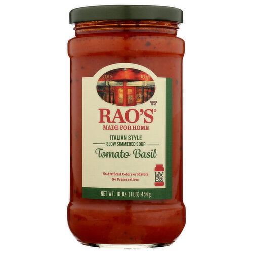 RAO's Homemade Soup Tomato Basil - 16 Ounce Image 1 of 2