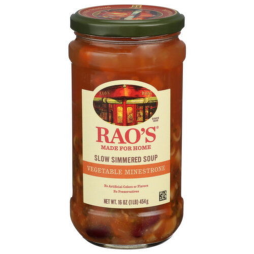 RAO'S HOMEMADE Soup Vegetable Minestrone - 16 Ounce