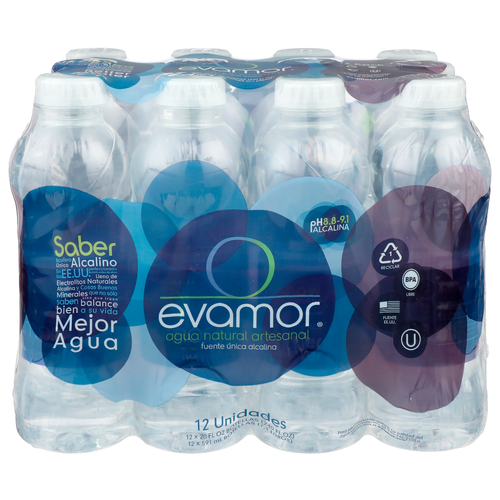 Evamor Natural Artesian Water - 20 Fluid Ounce - 12 Count