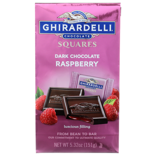 Ghirardelli Raspberry Squares Dark Chocolate - 5.32 Ounce