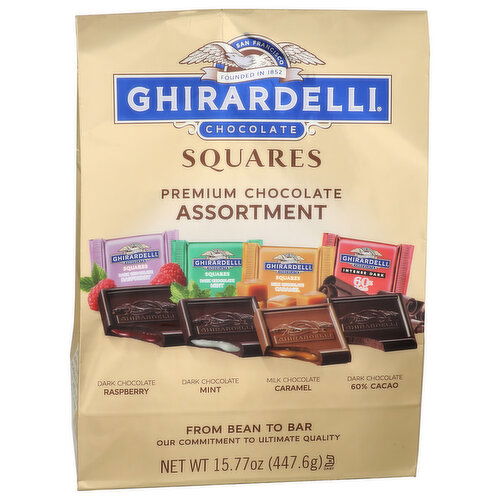 Ghirardelli Dark Chocolate Raspberry Mint Milk Caramel 60% Cacao Premium Assortment - 15.77 Ounce