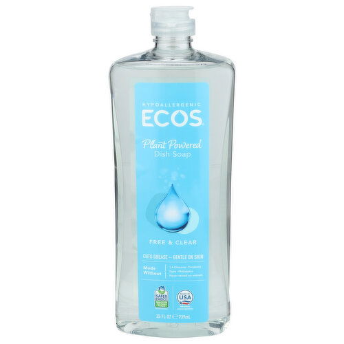 Ecos Free & Clear Liquid Handwashing Dish Soap - 25 Fluid Ounce - 1 Count Image 1 of 3