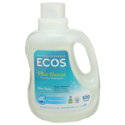 Ecos Free & Clear Liquid Laundry Detergent - 100 Fluid Ounce