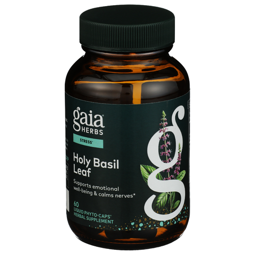 Gaia Herbs Stress Support Holy Basil Leaf - 60 Count