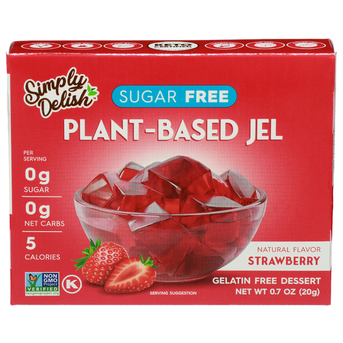 Simply Delish Strawberry Plant-Based Jel Dessert - 0.7 Ounce