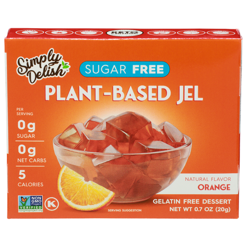 Simply Delish Orange Plant-Based Jel Dessert - 0.7 Ounce