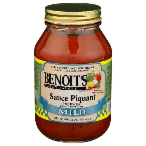 CAJUN WHOLESALE Benoit's Sauce Piquant Mild - 32 Ounce
