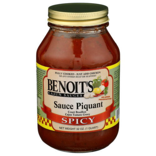 CAJUN WHOLESALE Benoit's Sauce Piquant Spicy - 32 Ounce