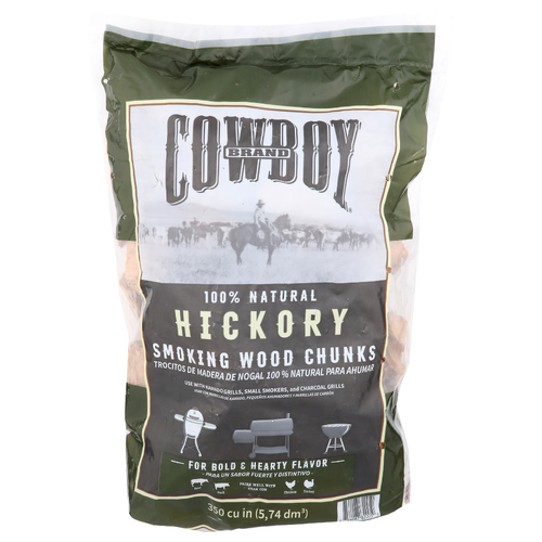 Cowboy Brand Hickory Smoking Wood Chunks - 350 Cubic inch