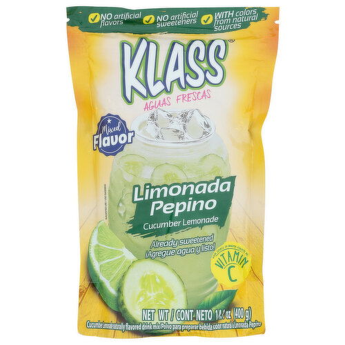 Klass Bev Mix Limonada Pepino - 14.1 Ounce