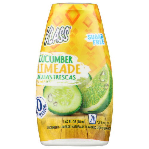 Klass Sugar Free Cucumber Limeade Aguas Frescas Liquid Enhancer - 0.068 Fluid Ounce - 24 Count Image 1 of 2