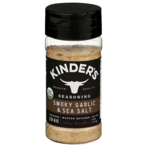 Kinder's Roasted Garlic Salt Seasoning Organic a Delicious That's Inspired By Food Cooked In Wood Fired Oven. Buttery Steak House Rub - 4 Ounce