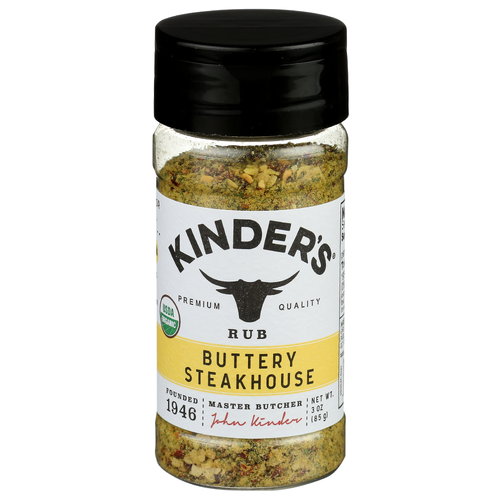 Kinder's Real Dairy Butter With The Herbs And Cracked Pepper Of Great Steakhouse Seasoning. Rub Organic Buttery - 3 Ounce