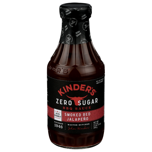 Kinder's Our Original Bold Kinder’s Flavor, With Two Kinds Of Red Jalapenos And No Sugar. Sauce Zero Smoked Jalapeno - 17.5 Ounce