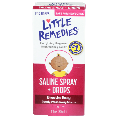 Little Remedies For Noses Saline Spray + Drops - 1 Fluid Ounce