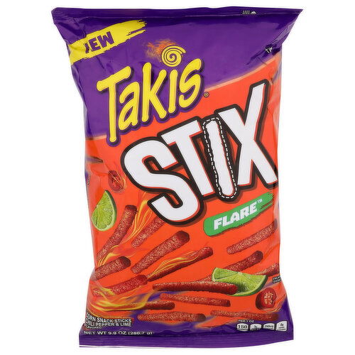 Takis Stix Flare Chili Pepper & Lime Flavored Corn Snack Sticks - 9.9 Ounce