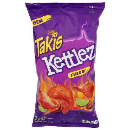 Takis Hot Chili Pepper & Lime Kettlez Fuego Potato Chips - 8 Ounce