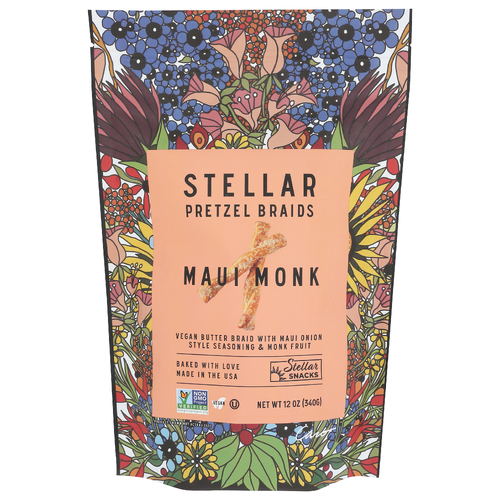 Stellar Braids Sweet Onion Maui Monk Pretzel - 12 Ounce
