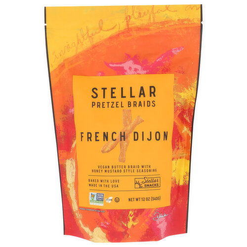 Stellar Pretzel Braids Sweet Mustard French Dijon Crunchy Pretzels - 12 Ounce
