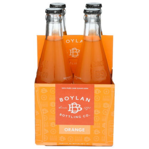 Boylan Bottling Co Soda Orange - 12 Fluid Ounce - 4 Count