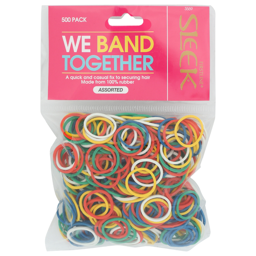 Firstline Sleek Rubber Bands - 500 Count