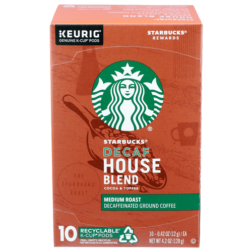 Starbucks Cocoa & Toffee Medium Roast Decaf House Blend - 0.042 Ounce - 10 Count