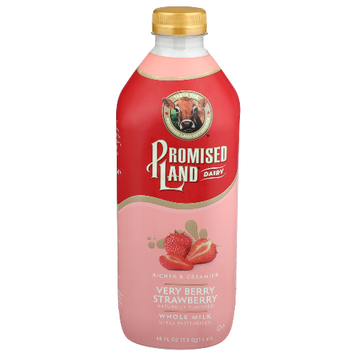 Promised Land Dairy Very Berry Strawberry Whole Milk - 48 Fluid Ounce