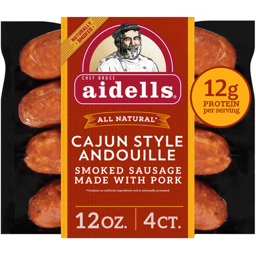 Aidells Smoked Pork Sausage, Cajun Style Andouille, Fully Cooked Links - 12 Ounce Image 1 of 4