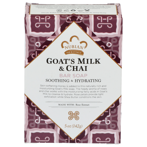 Nubian Heritage Goat's Milk & Chai Soothing & Hydrating Bar Soap - 5 Ounce