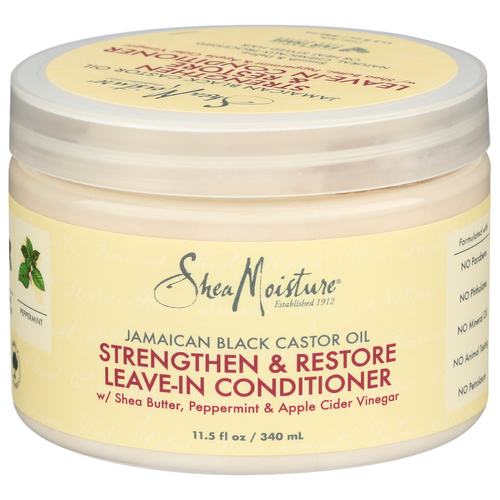SHEA MOISTURE Jbco Cond Strength + Restore Sm Conditioner Leave In Jamaican Black Castor Oil - 11.5 Fluid Ounce