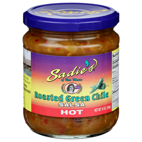 Sadie's Of New Mexico Roasted Green Chile Hot Salsa - 16 Ounce