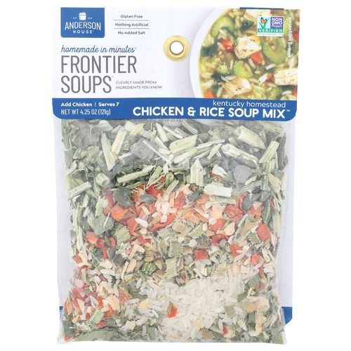 Anderson House Chicken & Rice Soup Mix Frontier Soups - 0.607 Ounce - 7 Count