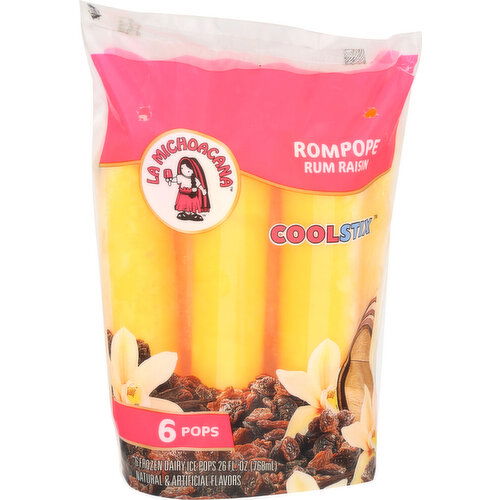 La Michoacana Coolstix Rum Raisin Popsicle - 4.333 Fluid Ounce - 6 Count
