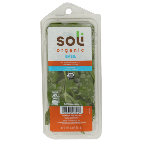 SOLI ORGANIC So Og Basil Clamshell Labels - 0.5 Ounce