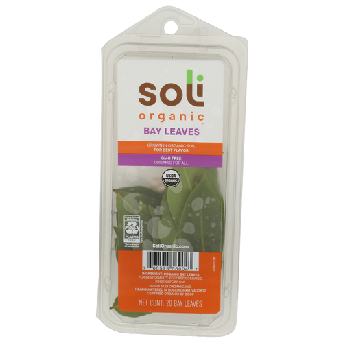 SOLI ORGANIC So Og Bay Leaves Clamshell Labels - 20 Count