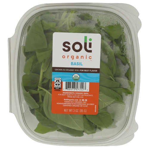 SOLI ORGANIC So Og Basil Labels - 3 Ounce