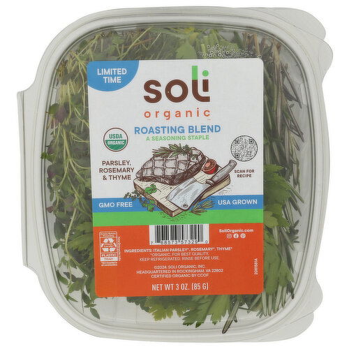 SOLI ORGANIC Parsleyrosemarythyme Seasonal Label Same Upc As Roasting Blend BBQ - 3 Ounce